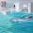 Pancsoló delfin, egyedi méretre gyártott térhatású padlóborítás