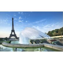 Eiffel torony szökőkúttal, Párizs selyem tapéta